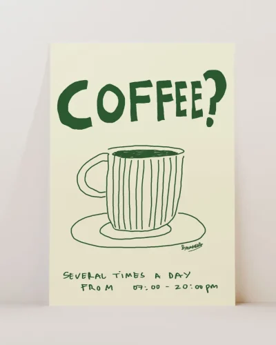 Coffee verde beige art print