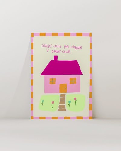 Pink & Orange "Gracias Casita" Art Print