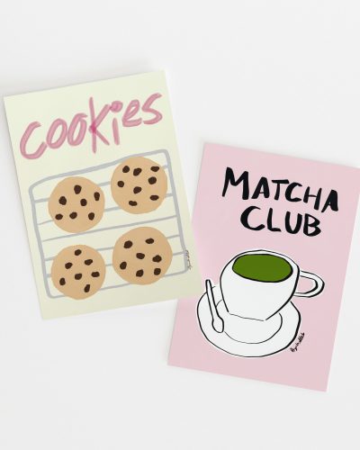 Pack of 2 Art Prints Cookies & Matcha Club