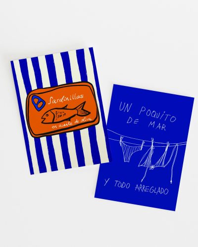 Pack of 2 Art Prints Un poquito de Mar Azul & Sardinillas